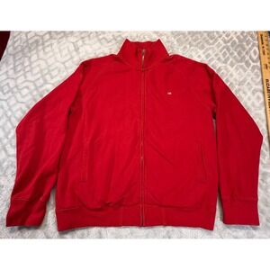 Vintage Ralph Lauren Jacket Mens L Polo Jeans Co. Red Full Zip Flag Outdoor